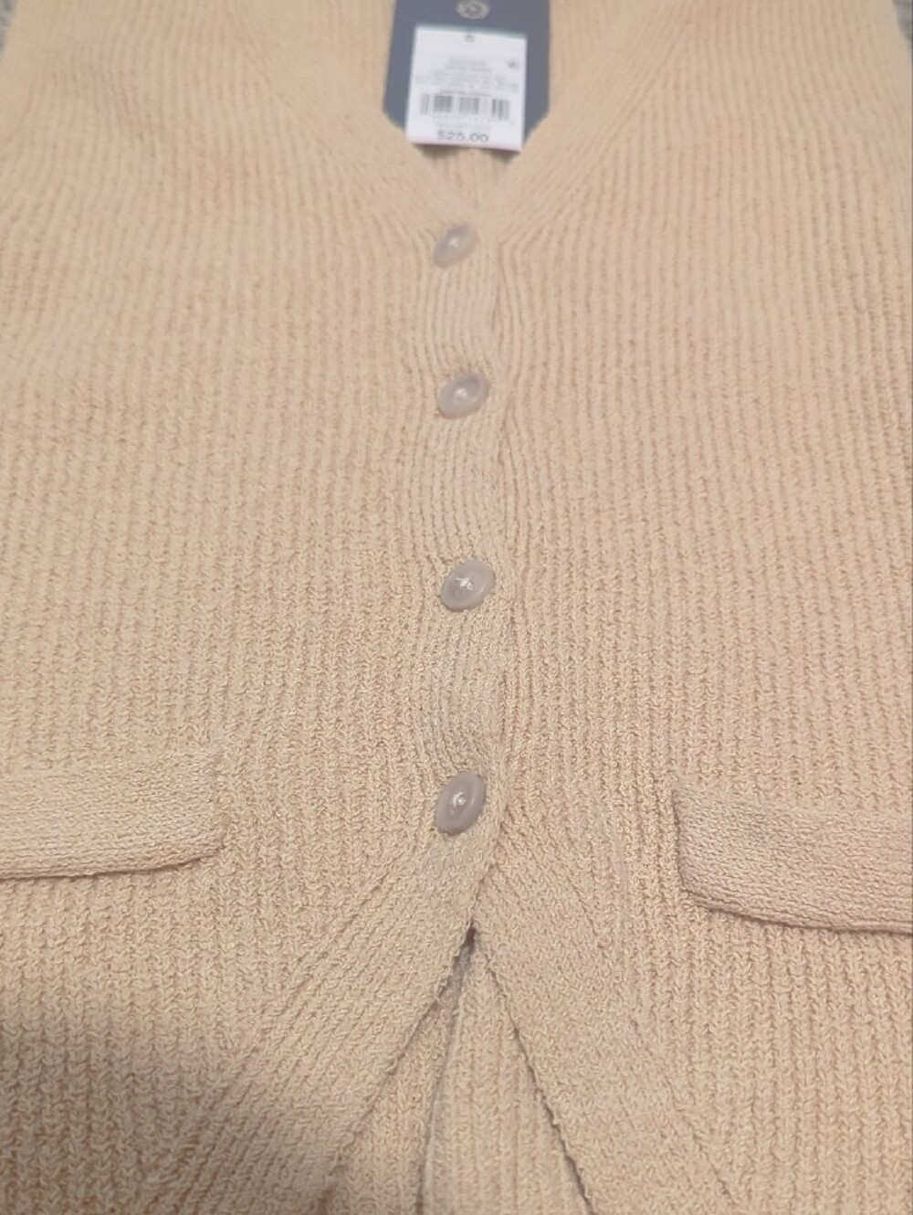 Universal Thread Tan Knit Button-Front Vest - Picture 3 of 4